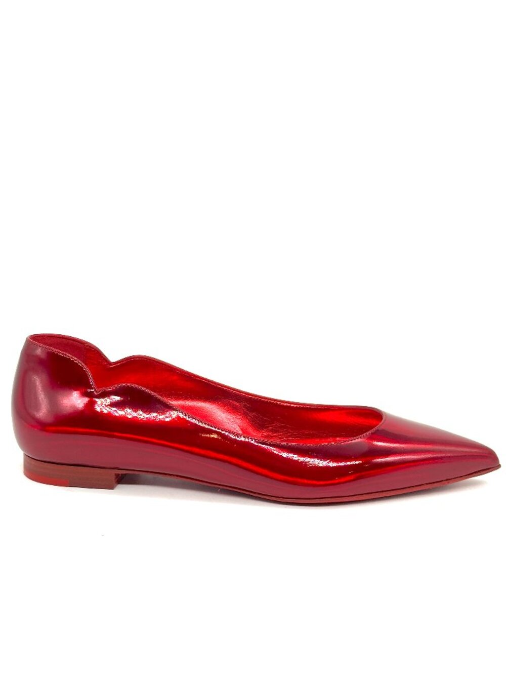 Christian Louboutin HOT CHICKITA Scallop Patent Ballerina Flat Shoes Loubi - Picture 9 of 16